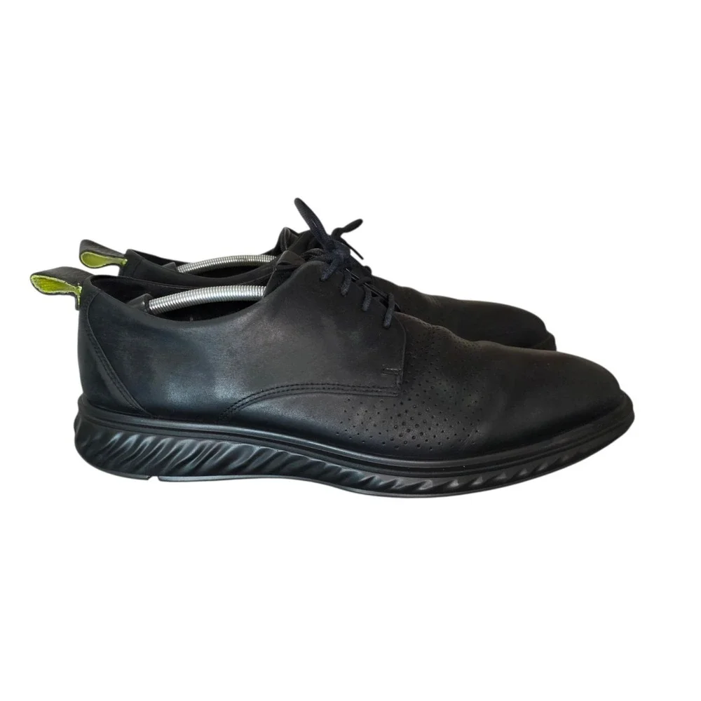 ECCO ST.1 Hybrid Lite Mens 45 Black Leather Dress Shoes Comfort